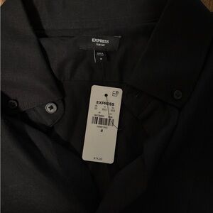 Express Sleek Black Button-Up Shirt